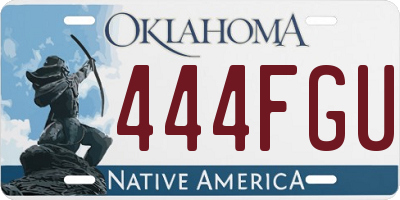 OK license plate 444FGU