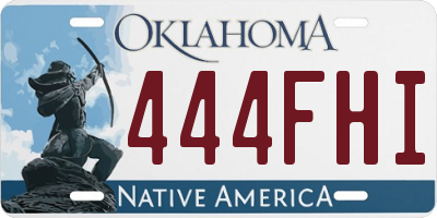 OK license plate 444FHI