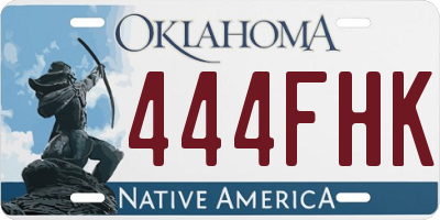 OK license plate 444FHK