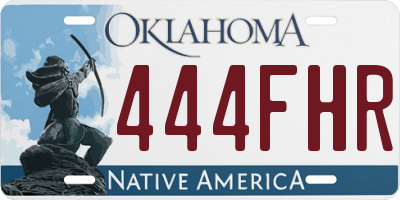 OK license plate 444FHR
