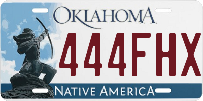 OK license plate 444FHX