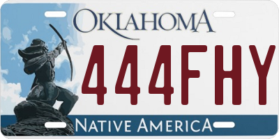 OK license plate 444FHY