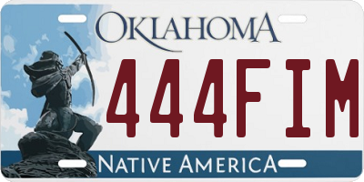 OK license plate 444FIM