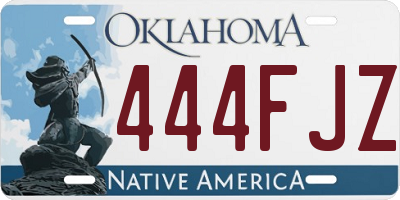 OK license plate 444FJZ