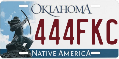 OK license plate 444FKC