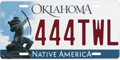 OK license plate 444TWL