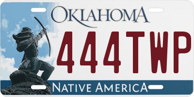 OK license plate 444TWP