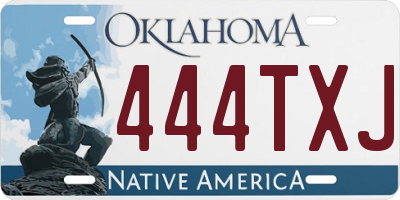 OK license plate 444TXJ