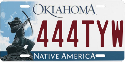 OK license plate 444TYW