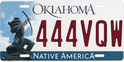 OK license plate 444VQW
