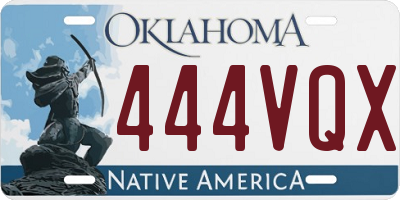 OK license plate 444VQX
