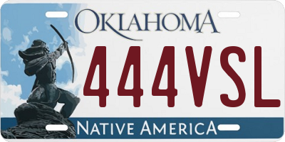 OK license plate 444VSL