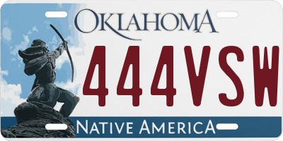 OK license plate 444VSW