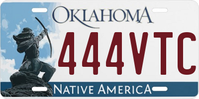 OK license plate 444VTC