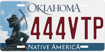 OK license plate 444VTP