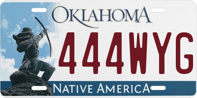 OK license plate 444WYG