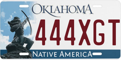 OK license plate 444XGT