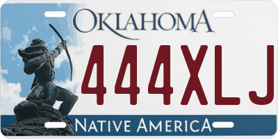 OK license plate 444XLJ