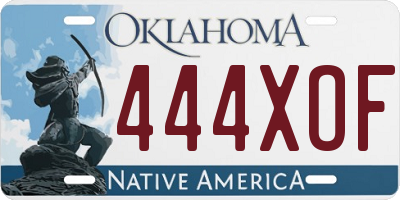 OK license plate 444XOF