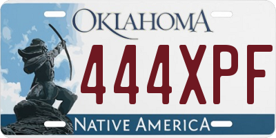 OK license plate 444XPF
