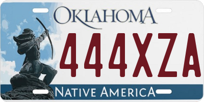 OK license plate 444XZA