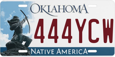 OK license plate 444YCW