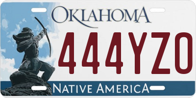 OK license plate 444YZO