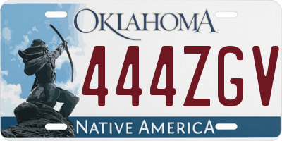 OK license plate 444ZGV