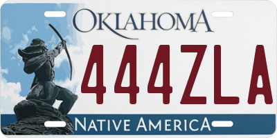 OK license plate 444ZLA