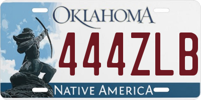 OK license plate 444ZLB