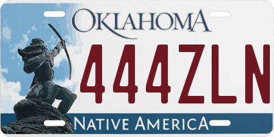 OK license plate 444ZLN