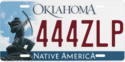 OK license plate 444ZLP