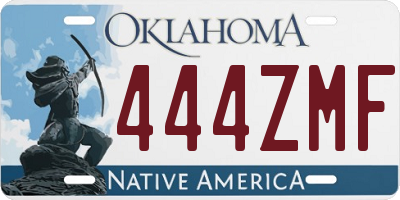 OK license plate 444ZMF