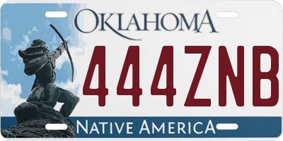 OK license plate 444ZNB