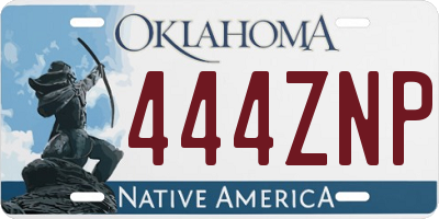 OK license plate 444ZNP