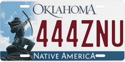 OK license plate 444ZNU