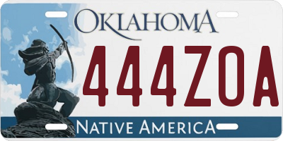OK license plate 444ZOA