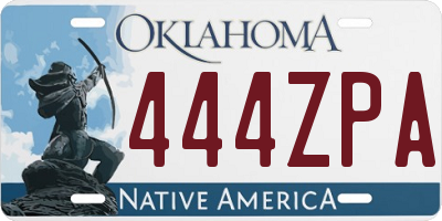 OK license plate 444ZPA