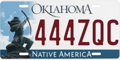 OK license plate 444ZQC