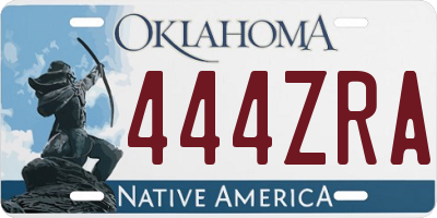 OK license plate 444ZRA