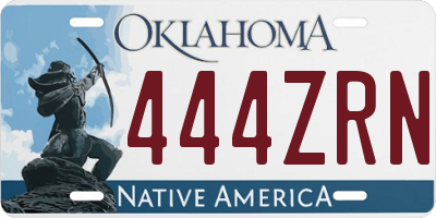 OK license plate 444ZRN