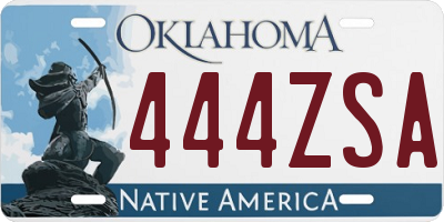 OK license plate 444ZSA