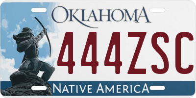 OK license plate 444ZSC