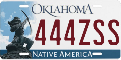 OK license plate 444ZSS