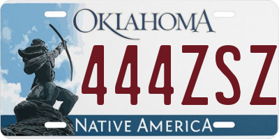 OK license plate 444ZSZ