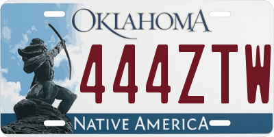 OK license plate 444ZTW