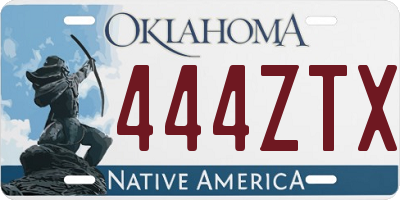 OK license plate 444ZTX