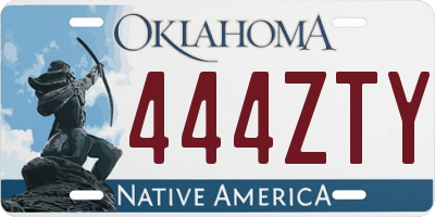 OK license plate 444ZTY