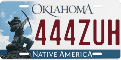 OK license plate 444ZUH