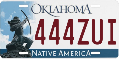 OK license plate 444ZUI